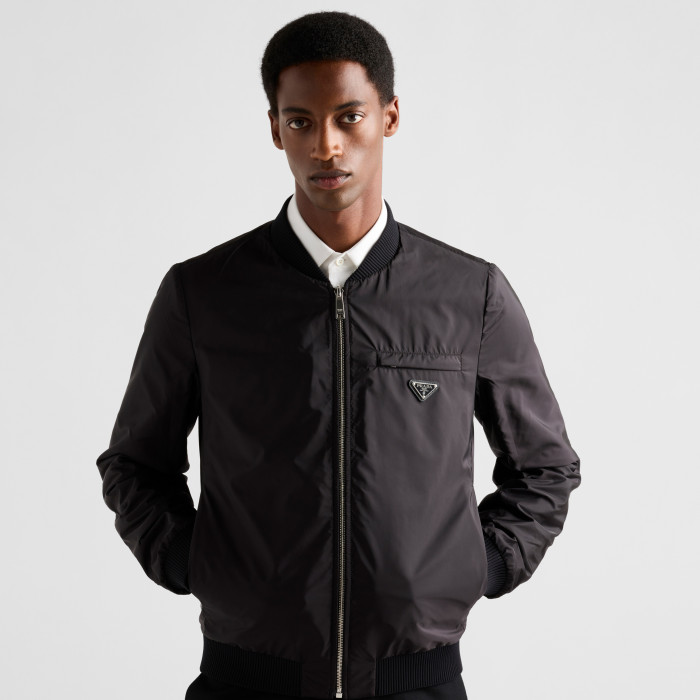 NIGO Prada Men's Fall/Winter Fashion Classic Solid Color Leather Crew Neck Zip Up Reversible Leather Plain Weave Jacket #nigo79345
