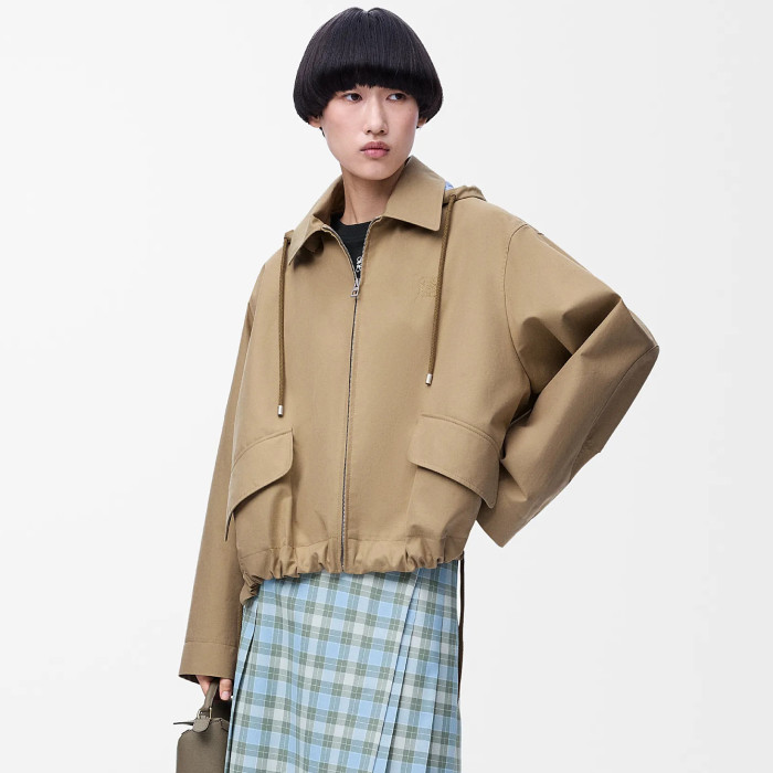 NIGO Loewe Women's Spring/Fall Fashion Classic Solid Color Lapel Zipper Logo Embroidered Waist Tapered Jacket #nigo79355