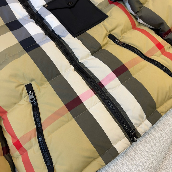 NIGO Burberry Men's Winter Fashion Casual Hooded Zip Up Checkered Reversible Double Sided Recycled Nylon Re:down Jacket #nigo79371