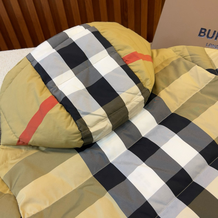 NIGO Burberry Men's Winter Fashion Casual Hooded Zip Up Checkered Reversible Double Sided Recycled Nylon Re:down Jacket #nigo79371