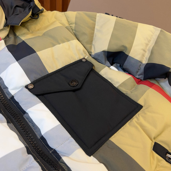 NIGO Burberry Men's Winter Fashion Casual Hooded Zip Up Checkered Reversible Double Sided Recycled Nylon Re:down Jacket #nigo79371