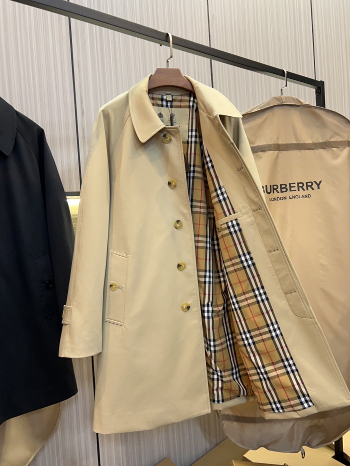 NIGO Burberry Men's And Women's Spring/fall Fashion Casual Collared Solid Color Mid Length Coat Trench Jacket #nigo79368