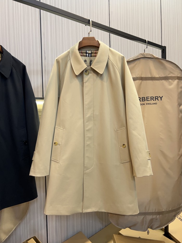 NIGO Burberry Men's And Women's Spring/fall Fashion Casual Collared Solid Color Mid Length Coat Trench Jacket #nigo79368