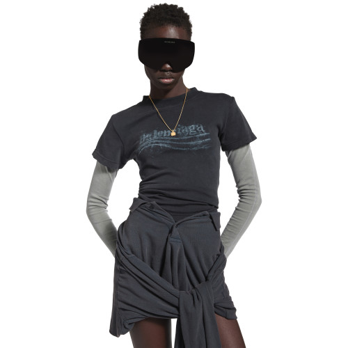 NIGO Balenciaga WASHED CRAYON POLITICAL Men's And Women's Spring/fall Casual Fashion Crewneck Pullover Retro Stretch Knit Fabric Slim Fit Short Sleeve T-shirt #nigo79383