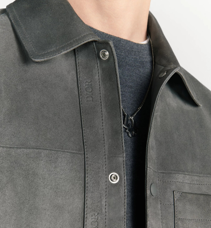 NIGO Dior Men's Embossed Logo Spring/Fall High-Street Collar Solid-Color Single-Breasted Leather Short Jacket Ngvp #nigo2598