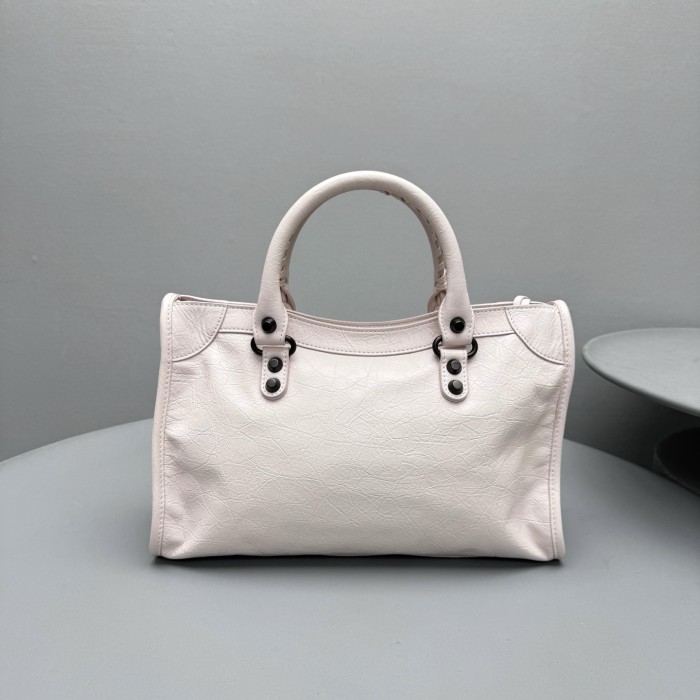 NIGO Balenciaga LE CITY Women's Fashion Classic Leather Solid Color Vintage Zipper Tote Bag Biker Bag Shoulder Bag Crossbody Bag Bags 8114422ABEK5723 #nigo79386