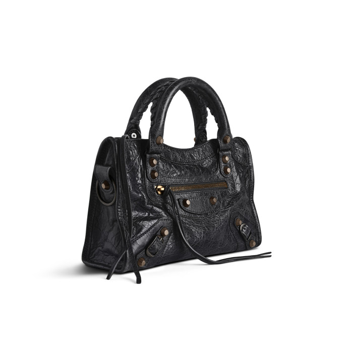 NIGO Balenciaga LE CITY Women's Fashion Classic Leather Solid Color Vintage Zipper Tote Bag Biker Bag Shoulder Bag Crossbody Bag Bags 8114422ABEK5723 #nigo79386