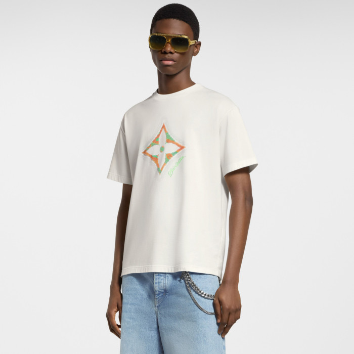 NIGO Louis Vuitton MONOGRAM Men's And Women's Summer Fashion Casual Solid Color Crew Neck Pullover Classic Print Pattern Short Sleeve T-Shirt #nigo79423