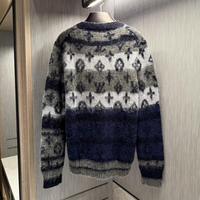 NIGO Louis Vuitton MONOGRAM Men's Fall/Winter Fashion Casual V Neck Single Button Classic Print Oversized Sweater Cardigan #nigo79411