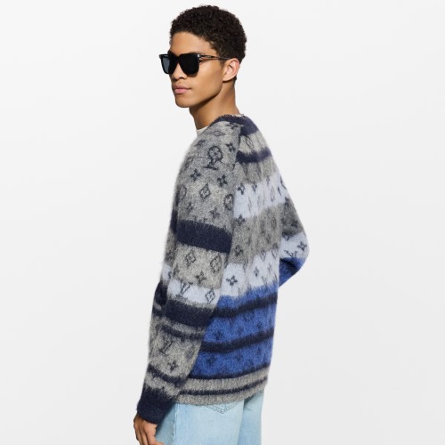 NIGO Louis Vuitton MONOGRAM Men's Fall/Winter Fashion Casual V Neck Single Button Classic Print Oversized Sweater Cardigan #nigo79411