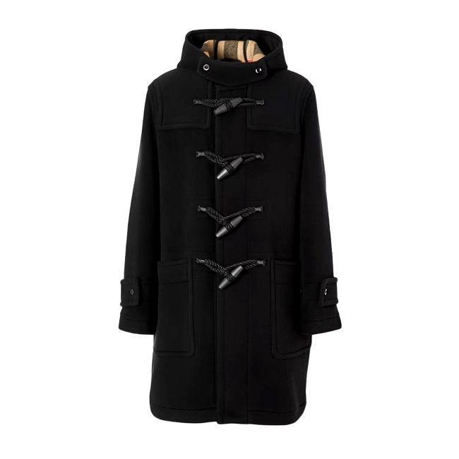 NIGO Burberry Men's And Women's Fall/winter Fashion Classic Solid Color Hooded Horn Button Mid Length Coat Trench Jacket #nigo79429