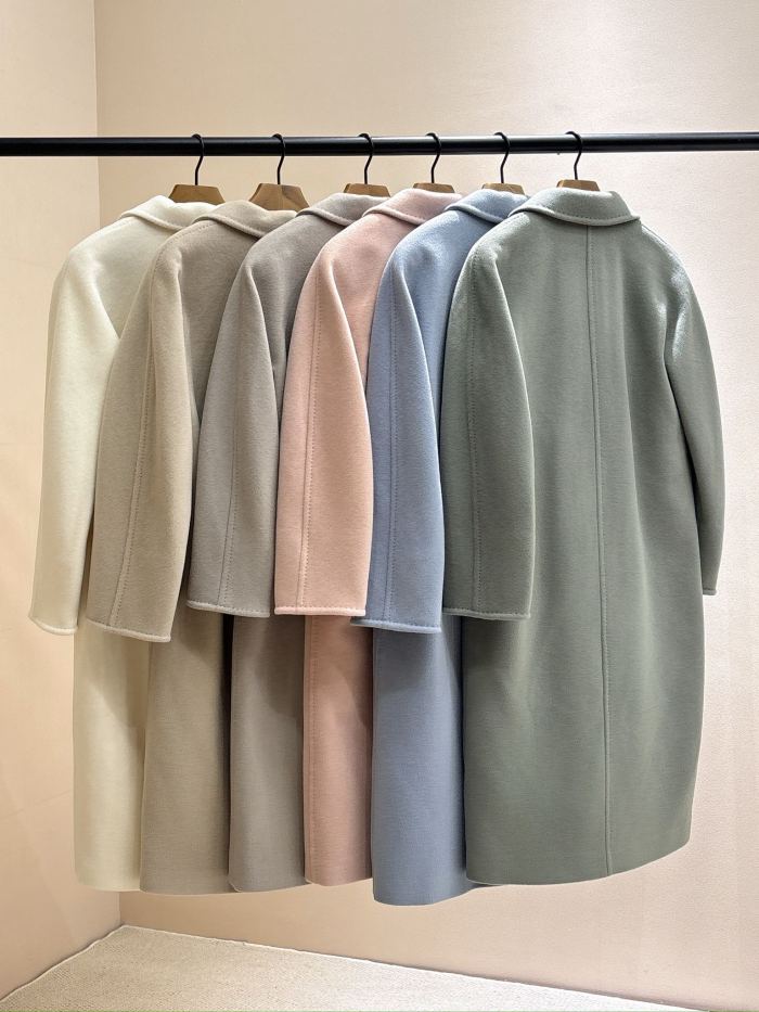NIGO MaxMara Women's Fall/Winter Fashion Classic Solid Color V Neck Single Breasted Long Sleeve Mid Length Coat Jacket #nigo79426