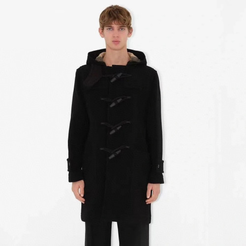 NIGO Burberry Men's And Women's Fall/winter Fashion Classic Solid Color Hooded Horn Button Mid Length Coat Trench Jacket #nigo79429