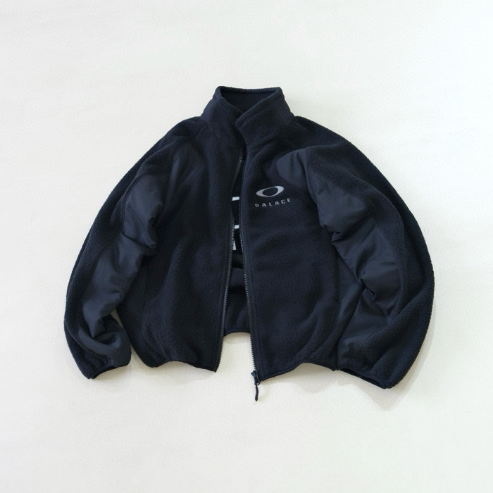 NIGO PALACE X Oakley Men's Fall/Winter Fashion Casual High Neck Zipper Logo Embroidered Stand Up Collar Fleece Jacket #nigo79439