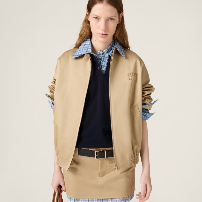 NIGO MiuMiu Women's Spring/Fall Fashion Casual Plaid Patchwork Collar Zipper Front Long Sleeve Jacket #nigo79438