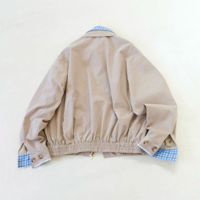 NIGO MiuMiu Women's Spring/Fall Fashion Casual Plaid Patchwork Collar Zipper Front Long Sleeve Jacket #nigo79438