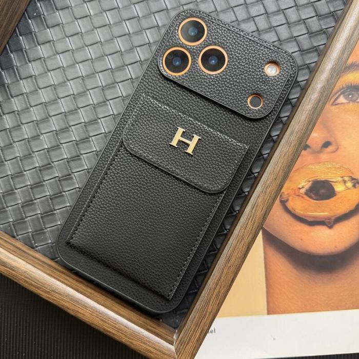 NIGO Hermes Men's And Women's Classic Solid Color Logo Leather Apple Series Phone Case Accessories #nigo79471