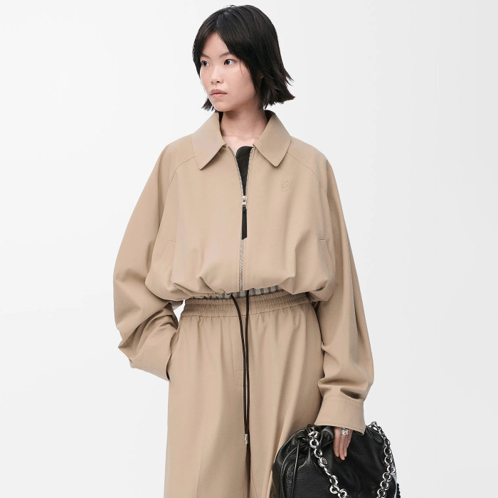 NIGO Loewe Women's Spring/Fall Fashion Casual Lapel Zipper Solid Color Embroidered Print Waist Elastic Short Jacket #nigo79474