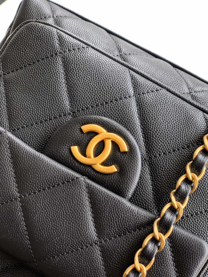 NIGO Chanel Women's Fashion Classic Solid Color Double Zip Leather Logo Backpack With Chain Straps Bag Bags AS5793-B22082-94305 #nigo79454