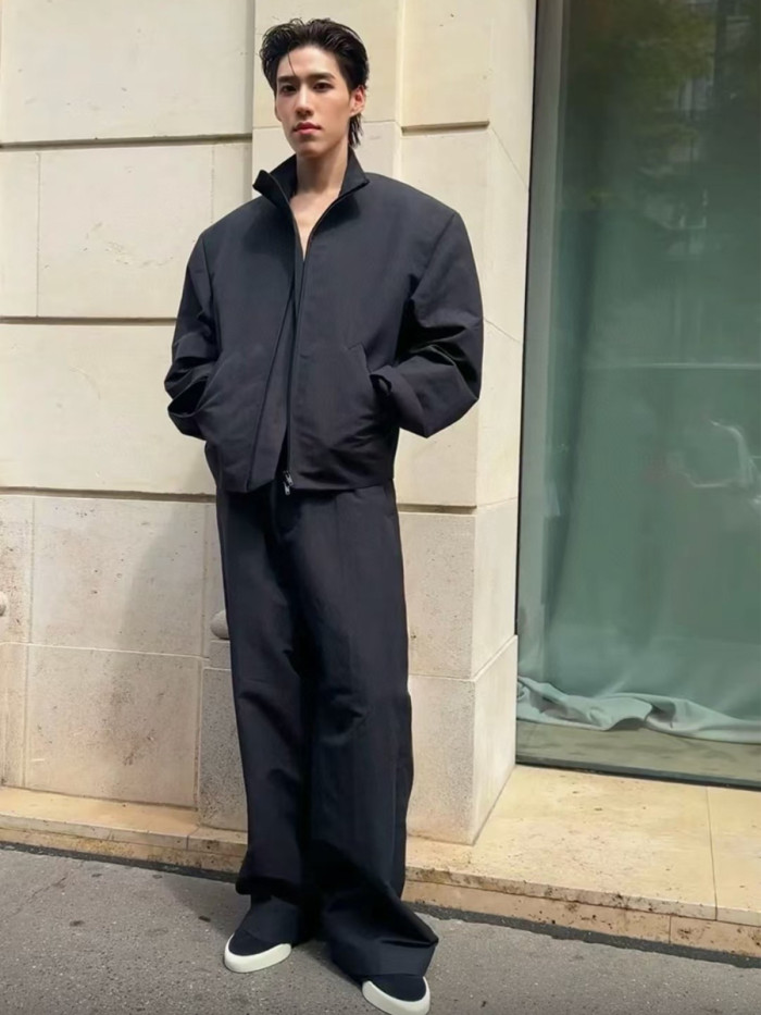 NIGO Balenciaga Women's Fall/Winter Padded Shoulder Zipper Solid Color Loose-Fit Short-Length Long-Sleeve Jacket Ngvp #nigo2716