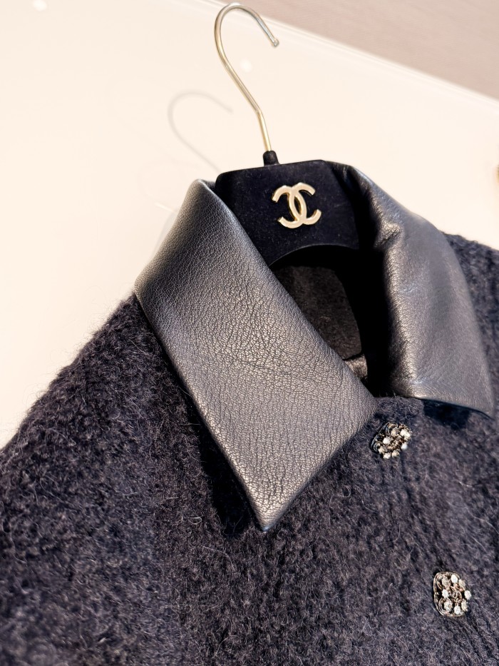 NIGO Chanel Women's Fall/Winter Fashion Classic Vintage Style Single Breasted Double C Wool Tweed Oversized Lapel Jacket #nigo79455
