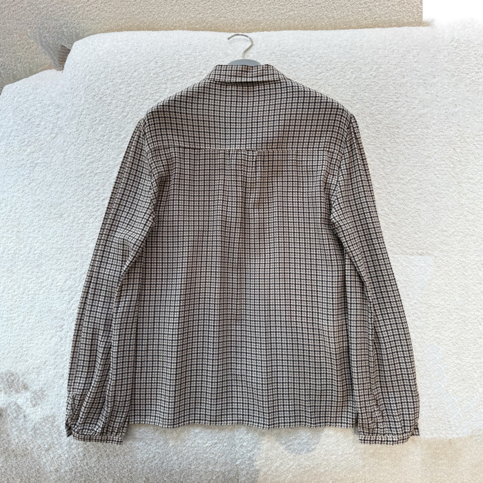 NIGO Prada Women's Spring/Fall Fashion Casual Plaid Print Single-Breasted Silk Cardigan Shirt #nigo79458