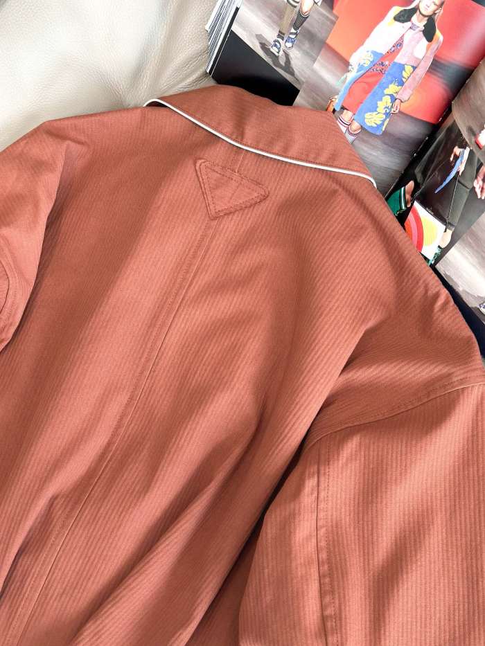 NIGO Prada Women's Spring Inspired Fashionable Casual Contrast Color V Neck Single Button Loose Fit Pajama Style Shirt #nigo79478