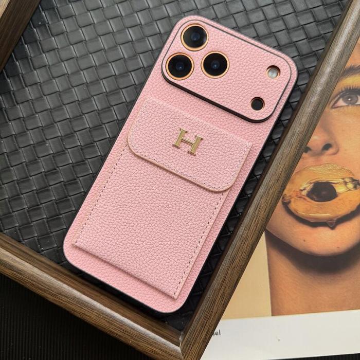 NIGO Hermes Men's And Women's Classic Solid Color Logo Leather Apple Series Phone Case Accessories #nigo79471