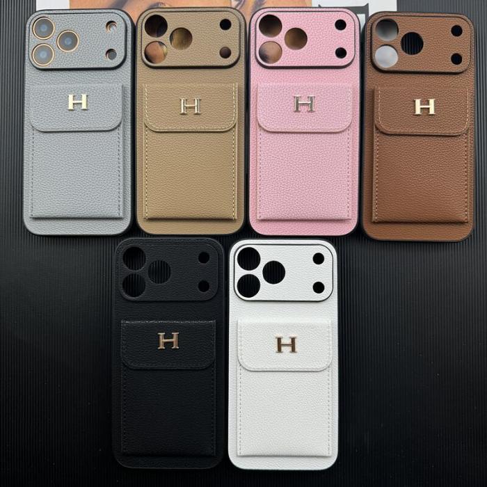 NIGO Hermes Men's And Women's Classic Solid Color Logo Leather Apple Series Phone Case Accessories #nigo79471