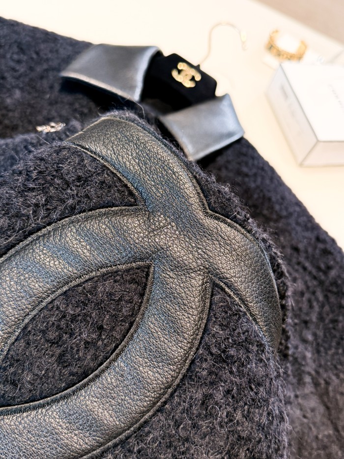 NIGO Chanel Women's Fall/Winter Fashion Classic Vintage Style Single Breasted Double C Wool Tweed Oversized Lapel Jacket #nigo79455