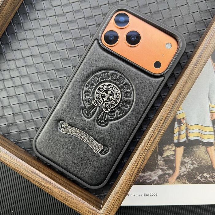 NIGO Chrome Hearts Men's And Women's Fashion Solid Color Logo Cross Print Decorative Leather iPhone Case Accessories #nigo79468