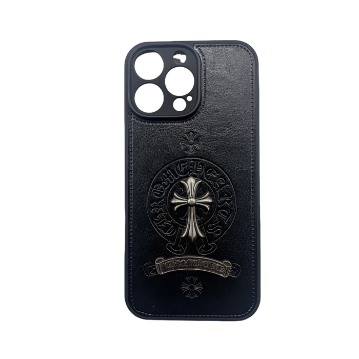 NIGO Chrome Hearts Men's And Women's Fashion Solid Color Logo Cross Print Decorative Leather Embossed Design Iphone Case  Accessories #nigo79469