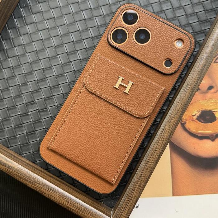 NIGO Hermes Men's And Women's Classic Solid Color Logo Leather Apple Series Phone Case Accessories #nigo79471
