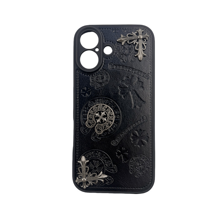 NIGO Chrome Hearts Men's And Women's Fashion Solid Color Logo Cross Print Decorative Leather Embossed Design Iphone Case  Accessories #nigo79469