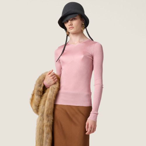 NIGO MiuMiu Women's Fall/Winter Fashion Casual Solid Color V Neck Slim Fit Long Sleeve Knit Sweater #nigo79528