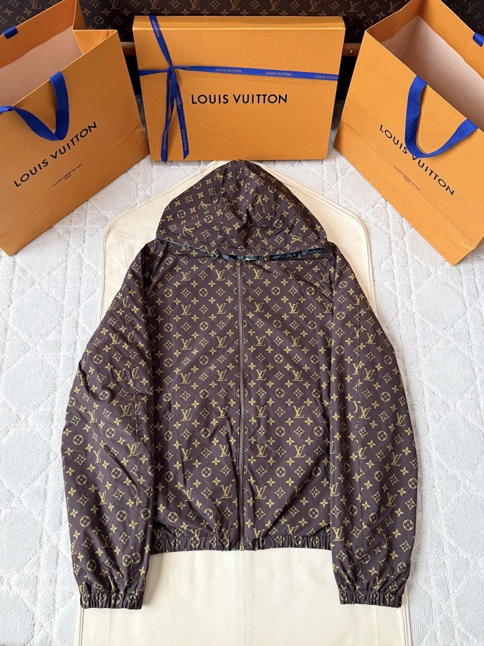 NIGO Louis Vuitton MONOGRAM Men's Spring/Fall Fashion Casual Hooded Zipper Camouflage Vintage Print Reversible Hooded Jacket Trench Coat Jacket #nigo79491