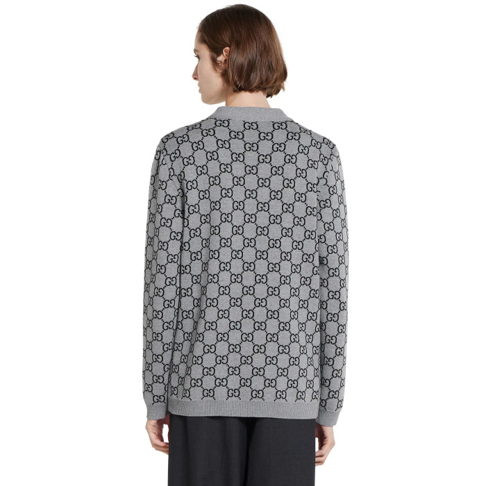 NIGO Gucci Men's and Women's Autumn/Winter Fashion Casual Double-Faced GG Jacquard Fine Wool Knit Cardigan #nigo79486