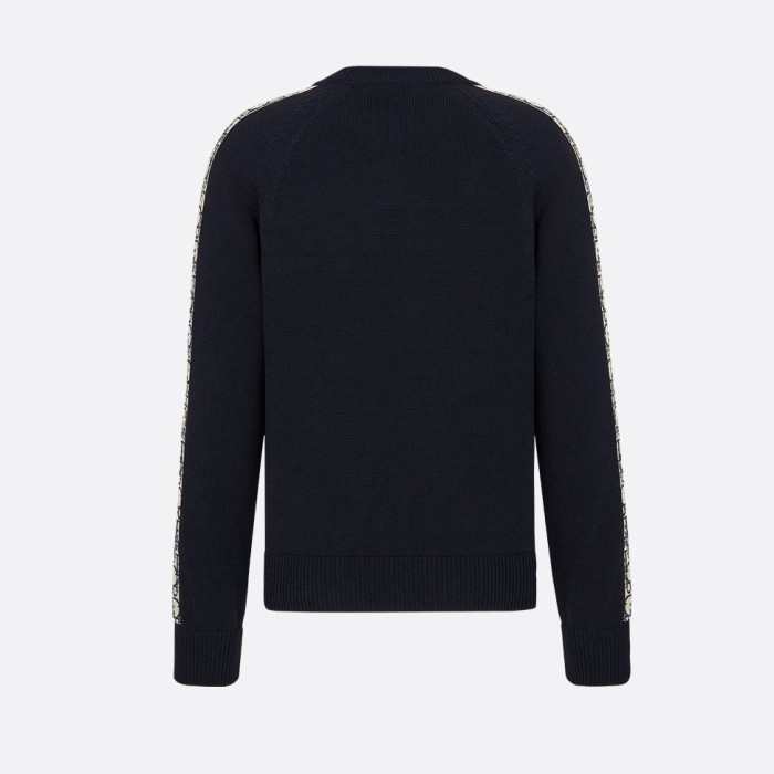 NIGO Dior Men's and Women's Fall/Winter Crewneck Pullover Oblique Print Patchwork Floral Weave Ribbed Knit Pullover Sweater #nigo79479
