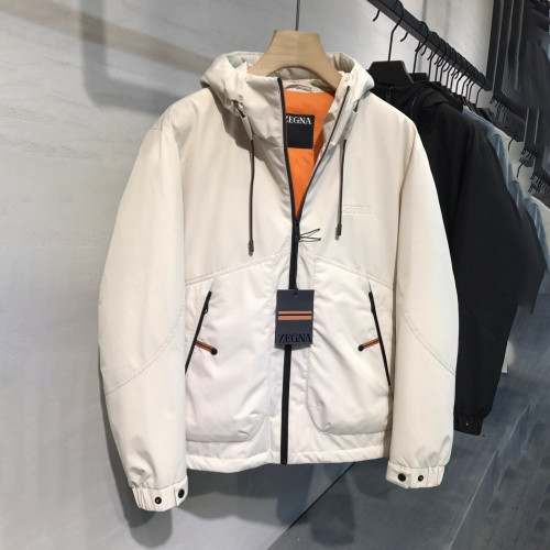 NIGO Ermenegildo Zegna Men's Winter Fashion Business Casual Solid Color Hooded Zipper Logo Print Down Jacket #nigo79493