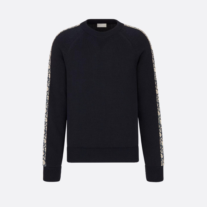 NIGO Dior Men's and Women's Fall/Winter Crewneck Pullover Oblique Print Patchwork Floral Weave Ribbed Knit Pullover Sweater #nigo79479