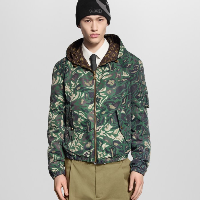 NIGO Louis Vuitton MONOGRAM Men's Spring/Fall Fashion Casual Hooded Zipper Camouflage Vintage Print Reversible Hooded Jacket Trench Coat Jacket #nigo79491