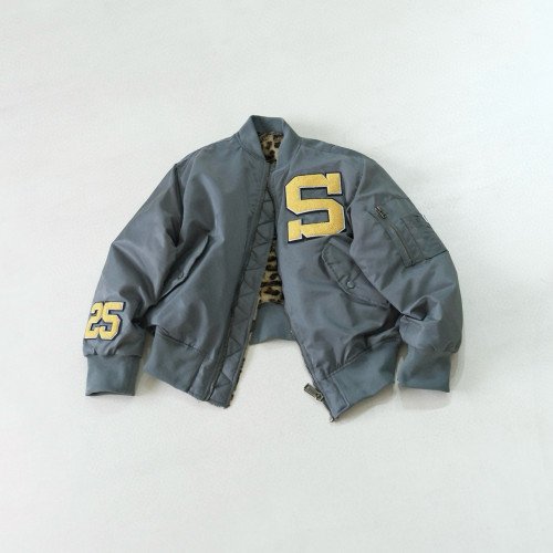NIGO Supreme Men's Fall/Winter Fashion Casual High-Neck Zipper Leopard Print Faux Suede Nylon Fabric Air Force Jacket #nigo79527