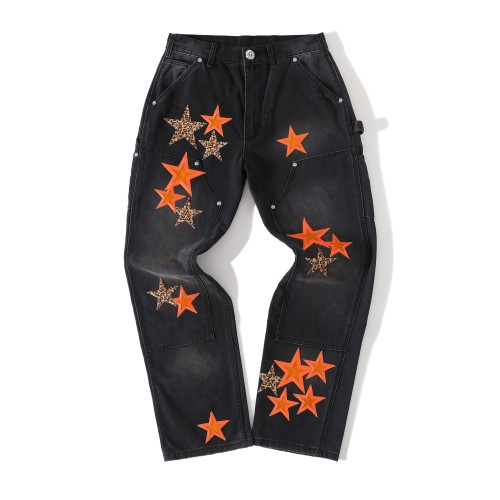 NIGO Chrome Hearts Men's And Women's Spring/Fall Fashion Casual Waist Button Star Icon Vintage Washed Carhartt Work Pants #nigo79519