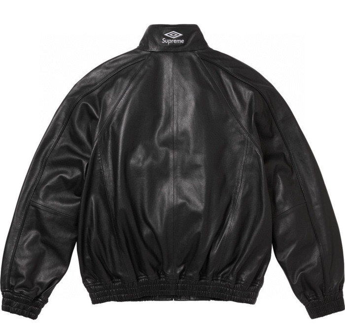 NIGO Supreme Men's And Women's  Spring/fall Fashion Casual Solid Color High Neck Zipper Front Embroidered Logo Leather Jacket #nigo79518