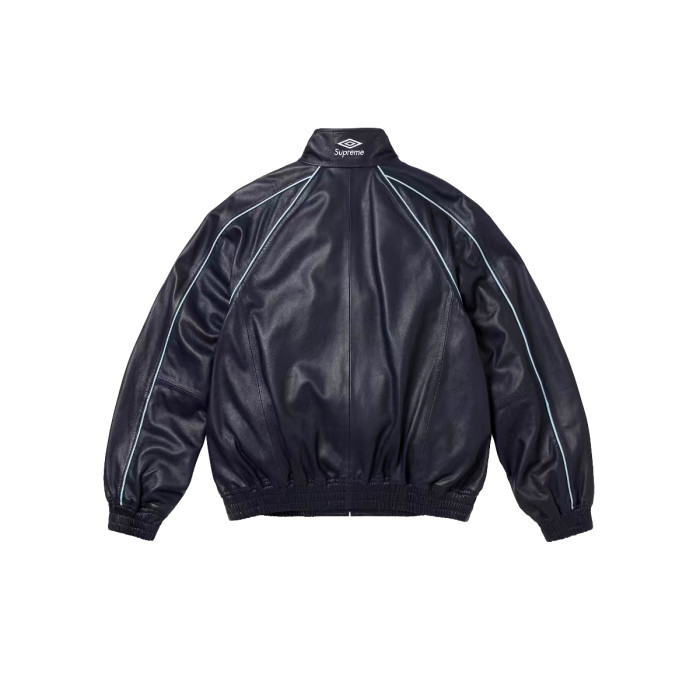 NIGO Supreme Men's And Women's  Spring/fall Fashion Casual Solid Color High Neck Zipper Front Embroidered Logo Leather Jacket #nigo79518