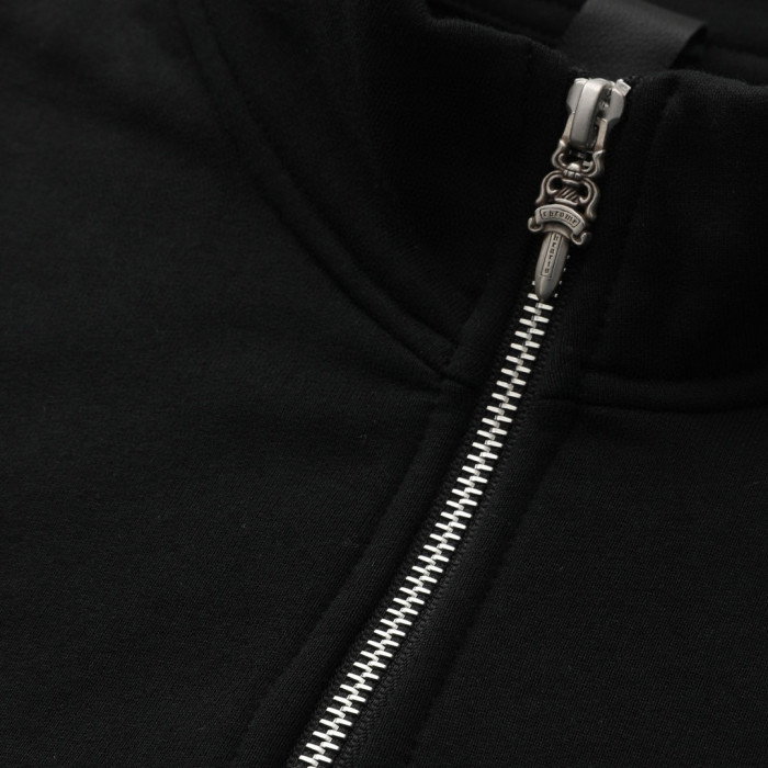 NIGO Chrome Hearts Men's And Women's Spring/Fall Fashion Casual Solid Color Collared Half-Zip Sweatshirt Solid Color Relaxed Wide Leg Pants Suit Set #nigo79526
