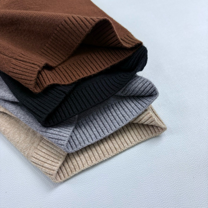 NIGO Loro Piana Men's Solid-Color Metal Logo Crew Neck Knit Short-Sleeve Sweater for Spring, Autumn, and Winter Ngvp #nigo2725