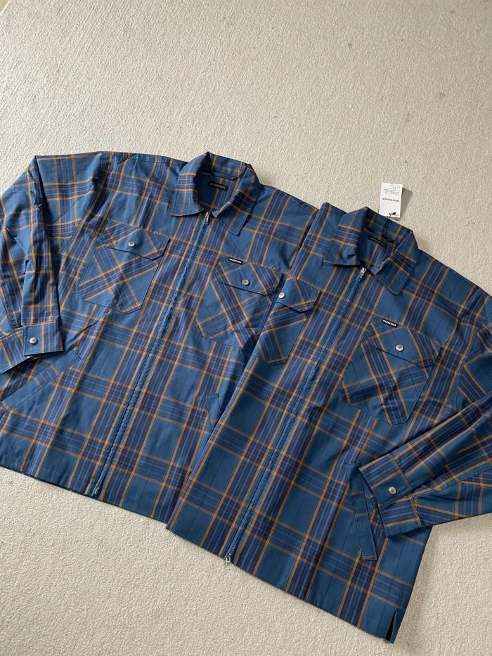 NIGO Balenciaga Men's Checkered Cotton Long-Sleeve Spring/Fall Solid-Color Collared Loose-Fit Zipper Shirt Ngvp #nigo2723