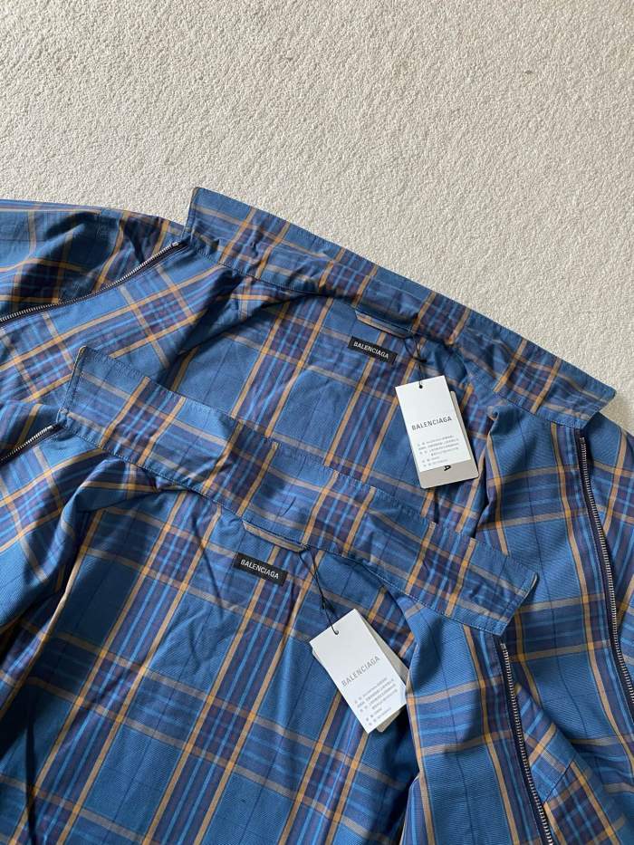 NIGO Balenciaga Men's Checkered Cotton Long-Sleeve Spring/Fall Solid-Color Collared Loose-Fit Zipper Shirt Ngvp #nigo2723