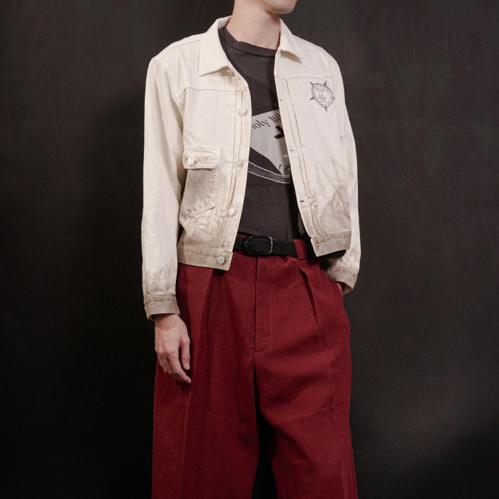 NIGO Enfants Riches Deprimes Men's Vintage Washed Back Print Spring/Fall Cotton Collared Solid-Color Single-Breasted Long-Sleeve Jacket Ngvp #nigo2724